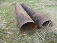 Steel Pipe, two pcs at 16.5 ft by 24" each