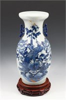 19TH-CENTURY CHINESE BLUE & WHITE PHOENIX VASE