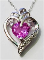 925 Sterling Silver Pink Pink Topaz Pendant