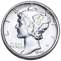 1945 Mercury Silver Dime NEARLY UNCIRCULATED