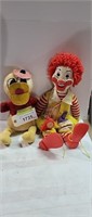 RONALD MCDONALD DOLL AND STUFFED DUCK