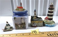 Lighthouse Items: Ornament, Trinket Box