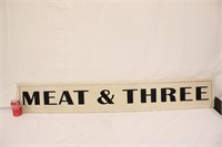 60" Meat & Three Metal Sign