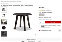 B2509  Baxton Studio Ela 35 Round Dining Table