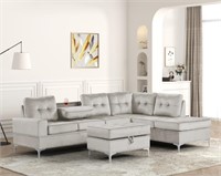 HH74497 Anserra Gray Reversible Sectional