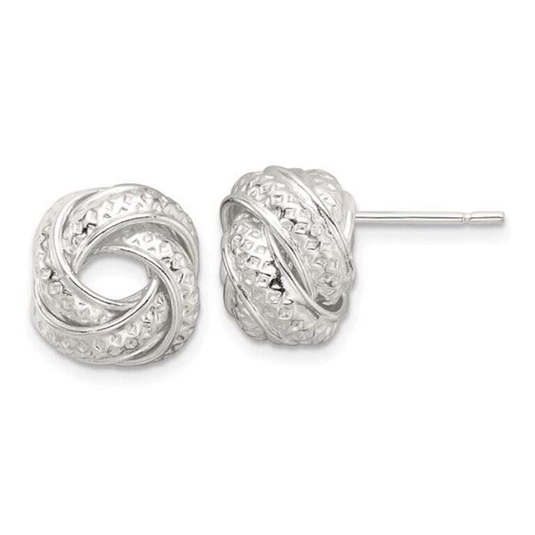 Sterling Silver Love Knot Post Earrings