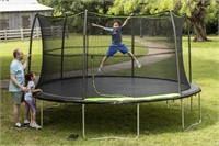 JumpKing 14’ Trampoline Combo, Black/ Lime Green