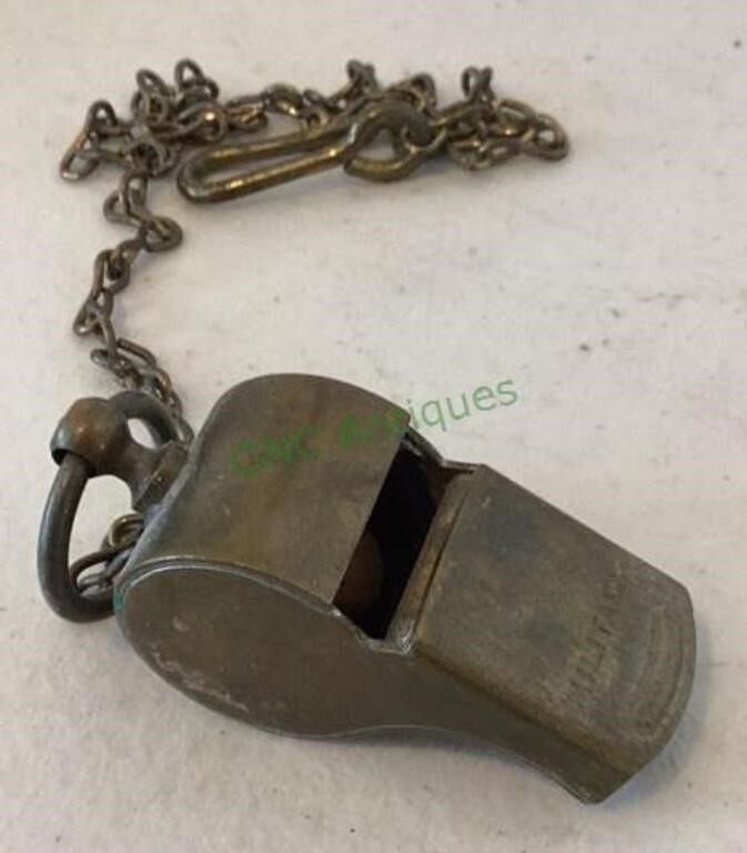 Vintage military brass whistle