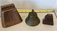 Lot of three vintage and antique bells - one dated