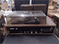 Vintage 8 Track & Record Player With Speakers