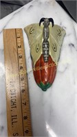 Lusterware moth wall pocket