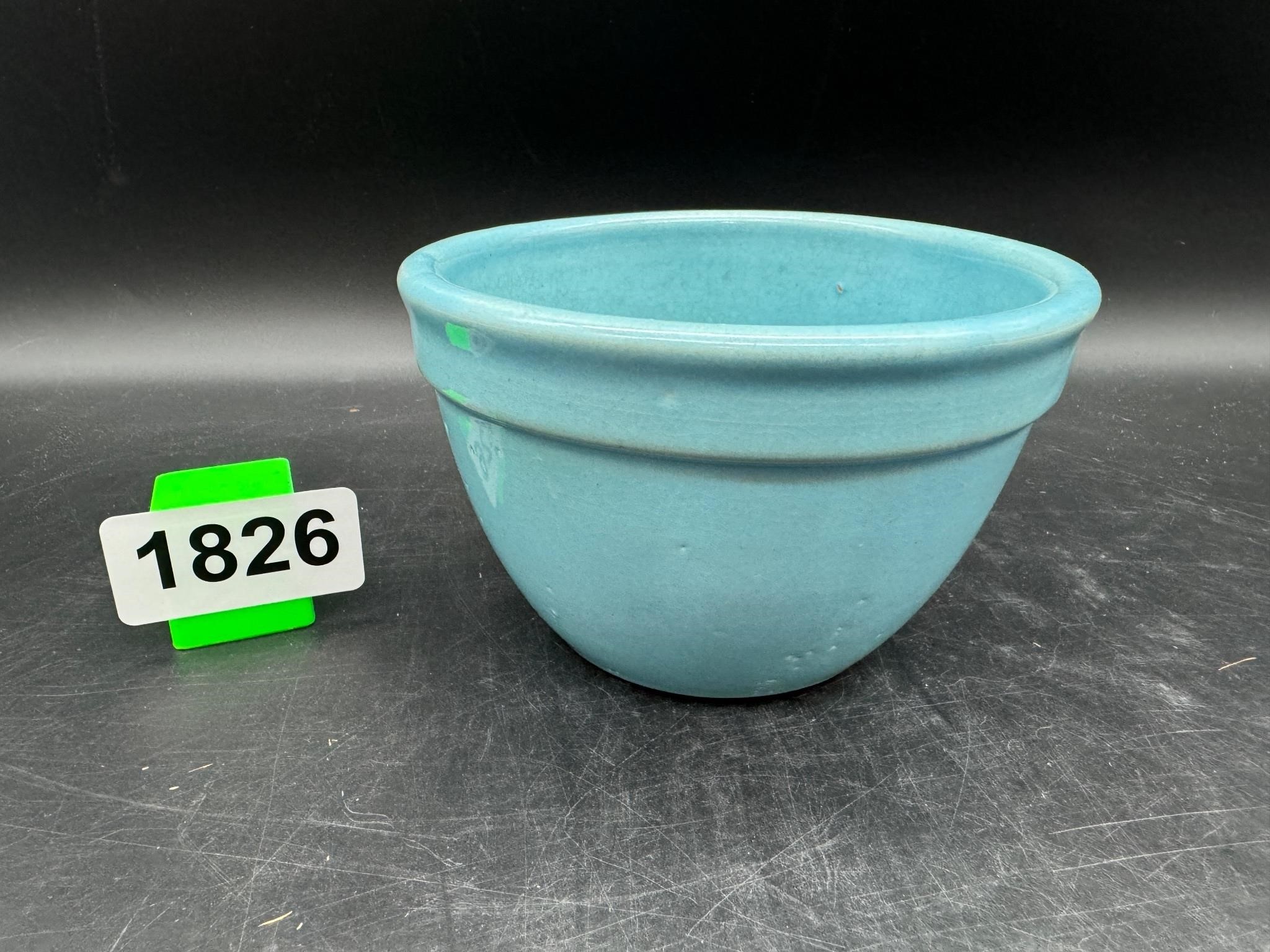 Small Vintage Stoneware Blue Bowl