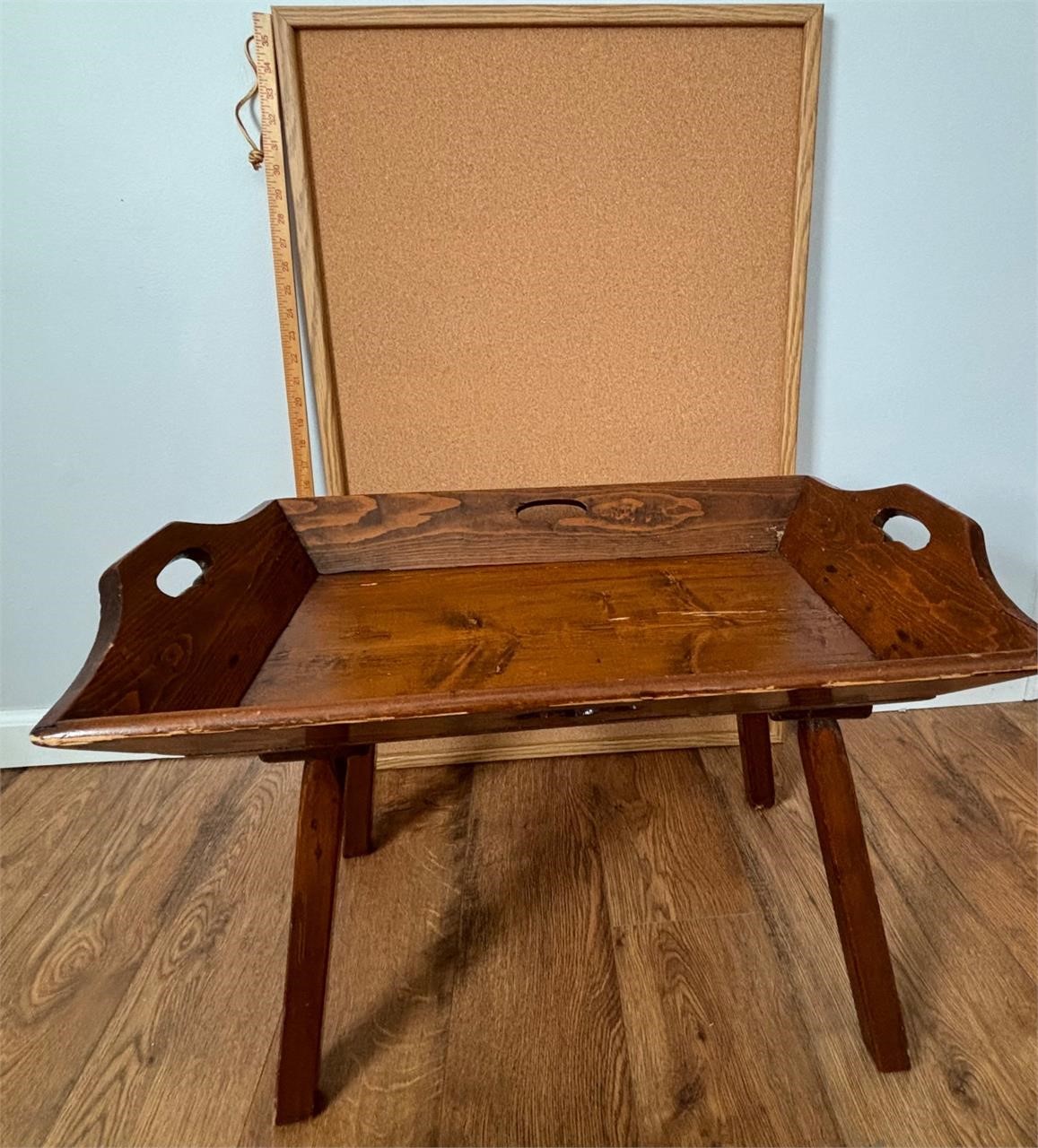 End table, cork board