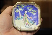 Antique Enamel Chinese Square Dish