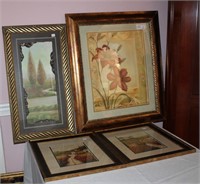 4 Unmatched Framed Decorator Wall Art - Flowers,