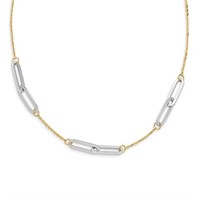 14k Two-tone Polished with 1in ext. Necklace