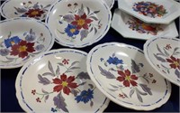 ANTIQUE HAND PAINTED SIDE PLATES FLORAL PATTERN