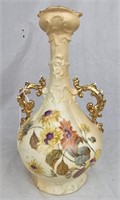 Rudolstadt Germany Hand painted 2 Handle Vase