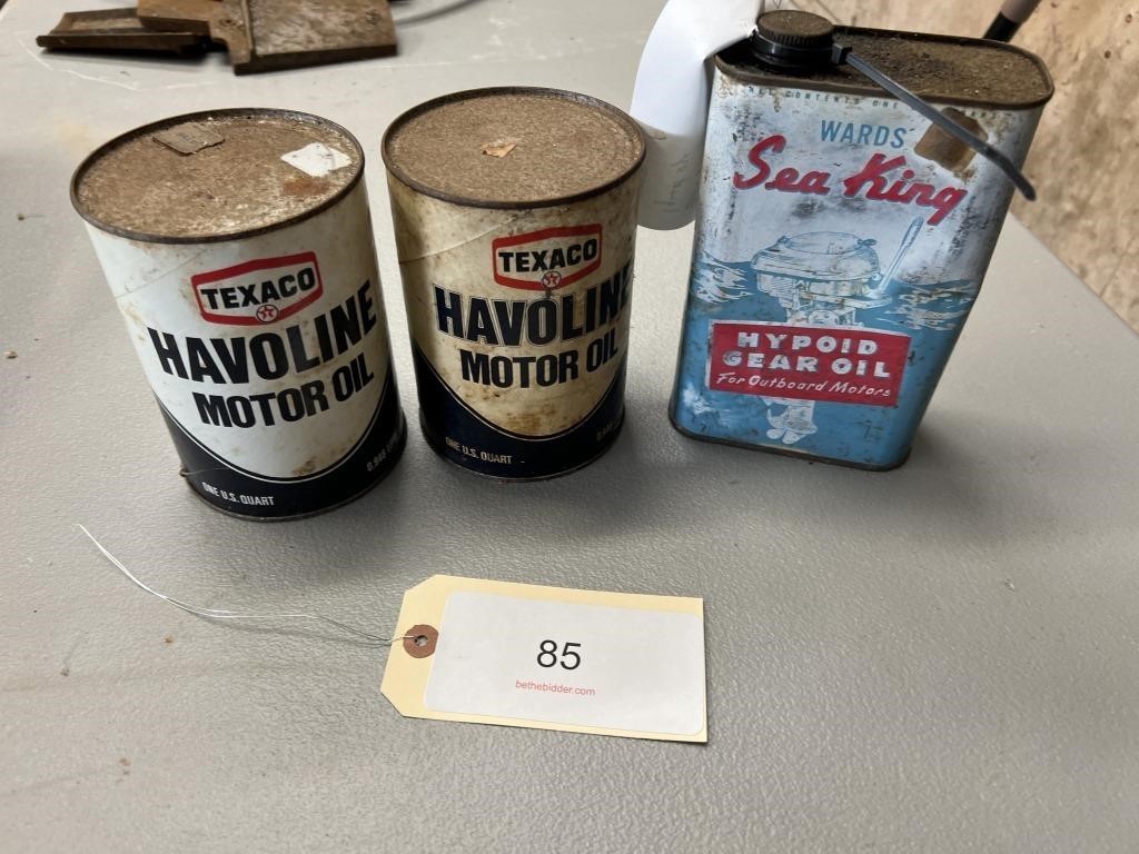 TEXACO HAVOLINE MOTOR FULL OIL CANS