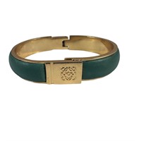 Loewe Vintage Leather & Metal Bangle Bracelet