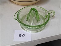 Green Depression Glass Juicer