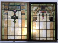 Fine Antique 2 Pc Architectural Window