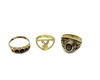Lot of 3 Gold Rings.
