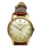 18K Gold Doxa Automatic Men's Vintage Watch.