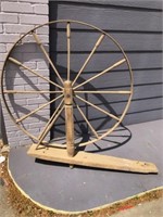 Partial antique spinning wheel