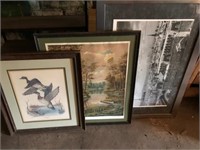 Lot of 3 framed pieces of art