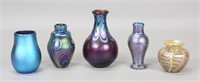 5 Art Glass Cabinet Vases Lotton & Lundberg