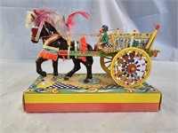Vintage Italian Gypsy Horse & Carriage Cart