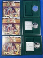 Three Sterling Silver Proof Nativity Coins