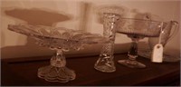 4pc glass and crystal lot to include: etched