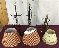 Basket Holder Lamps And Ornate Metal Lamp