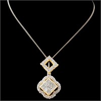 1.24ctw Diamond Pendant in 18K Two-Tone Gold