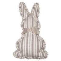 Stripe Bunny Oblong Throw Pillow in Ivory