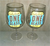 Pair of Large Wine Glasses