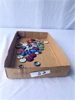 Box of 50 Pin Back Political Buttons