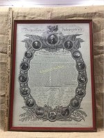 Framed Declaration of Independence replica