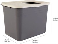 Top-Entry Cat Litter Box Large, Gray