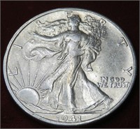 1941 S AU-BU Walking Liberty Half Dollar