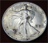 1942 P AU Plus Walking Libertty Half Dollar