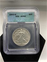 1943-D Walking Liberty Half Dollar C&G