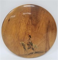 Native American Warrior Painted on Myrtle Wood