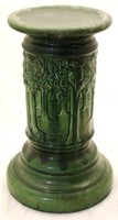 Green Majolica pedestal stand