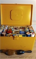 Sewing Box With Lots Of Sewing Items & Vintage
