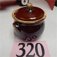 HULL BROWN DRIP SUGAR BOWL 4 IN