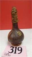 LEATHER COVERED CORKED BOTTLE-MADE IN ITALY 8 IN