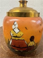 Hand Painted Lidded Jar 7.5"
